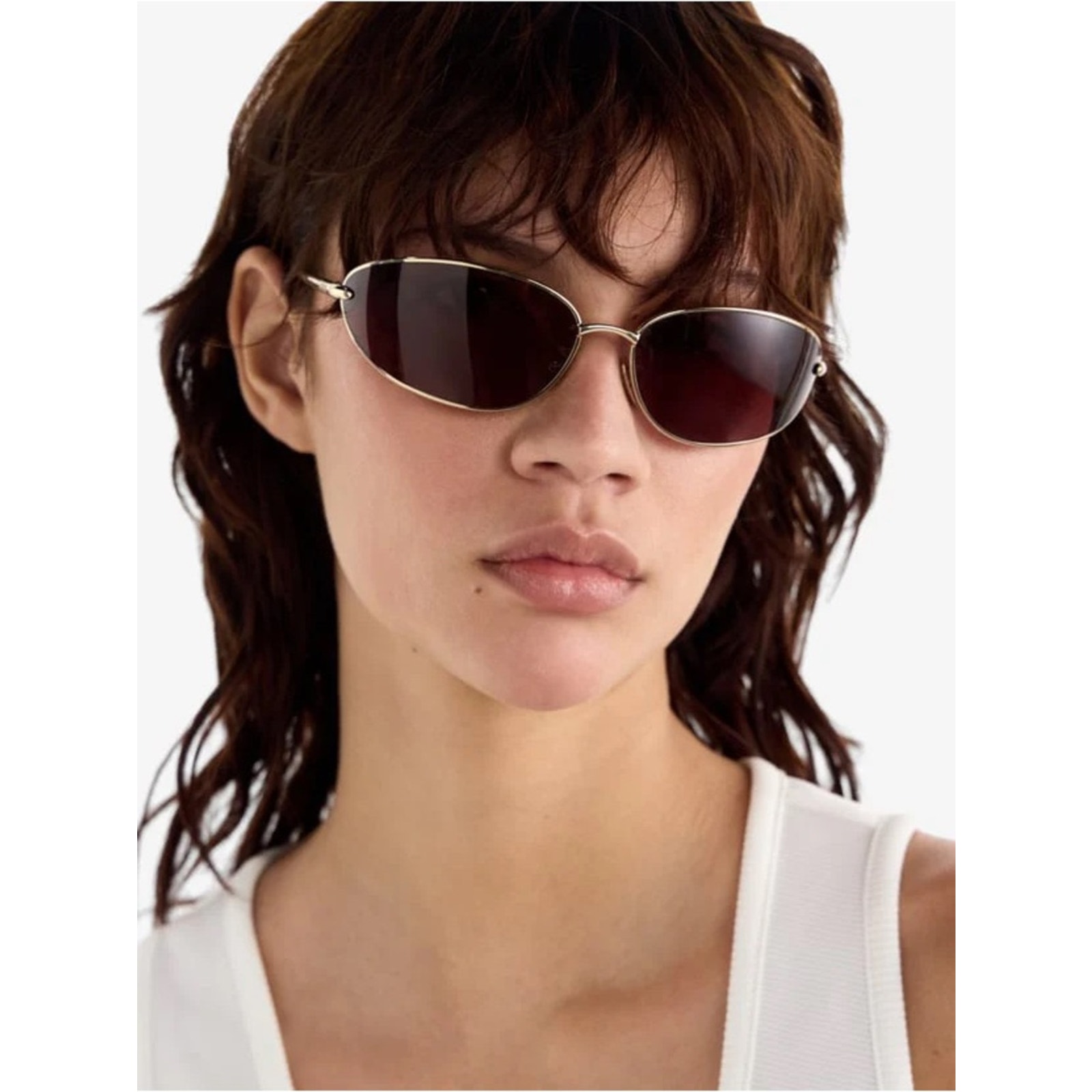 New! Loewe Lw40164u 32u Sky Slim Metal Frame Sunglasses Purple Lenses Authentic